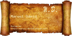 Marosi Dávid névjegykártya