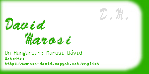 david marosi business card